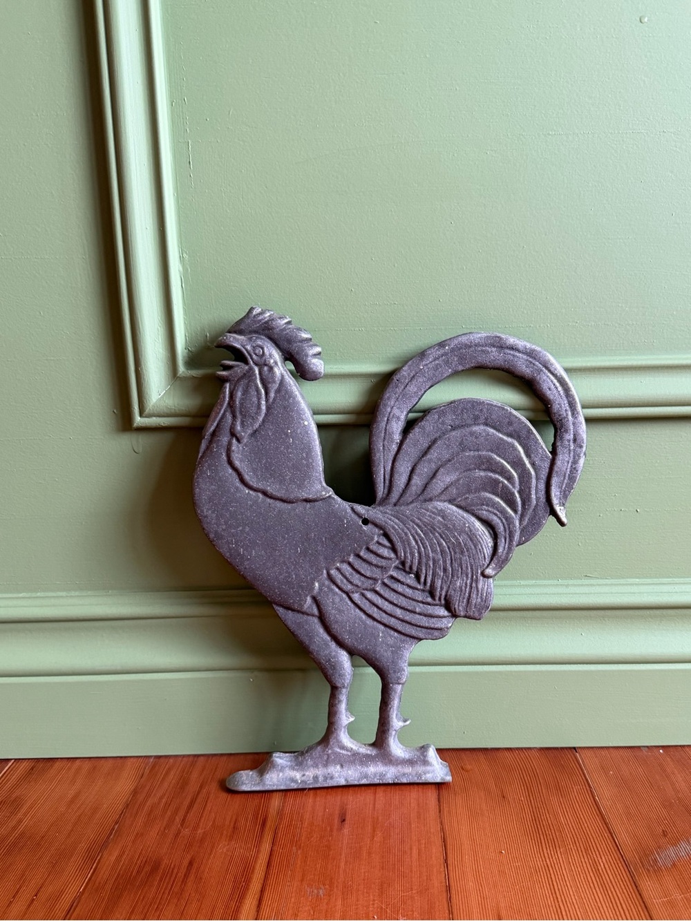 Rustic Metal Rooster Wall Decor - Gray